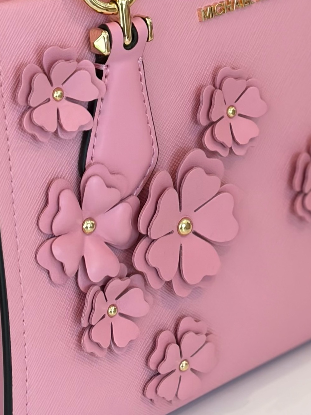 MICHAEL KORS Marilyn Small Floral Embellished Satchel Carnation - Picture 11 of 13
